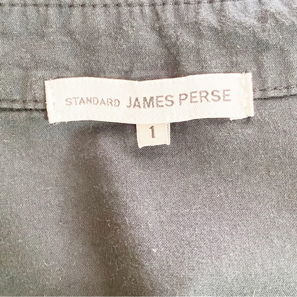 James Perse Business Office Corporate Long Sleeve Button Top Blck Top Size S - Picture 8 of 11